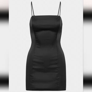 Satin squareneck micro dress